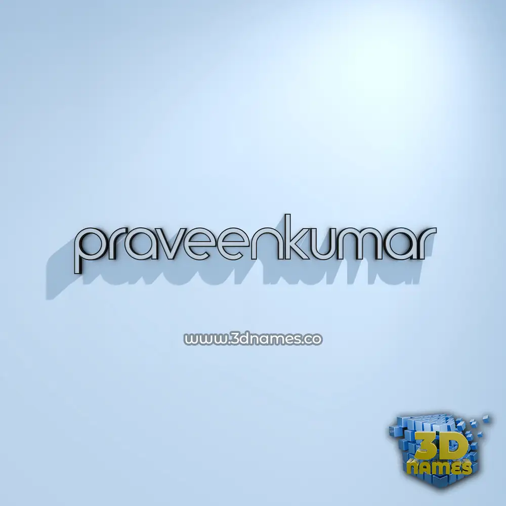 praveenkumar in White Logo Cold style - 3D name wallpaper