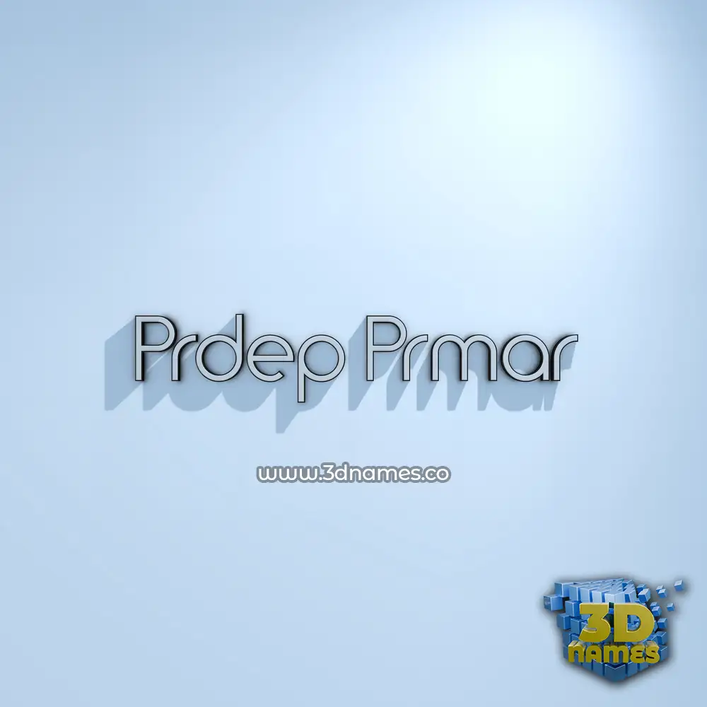 prdep prmar in White Logo Cold style - 3D name wallpaper