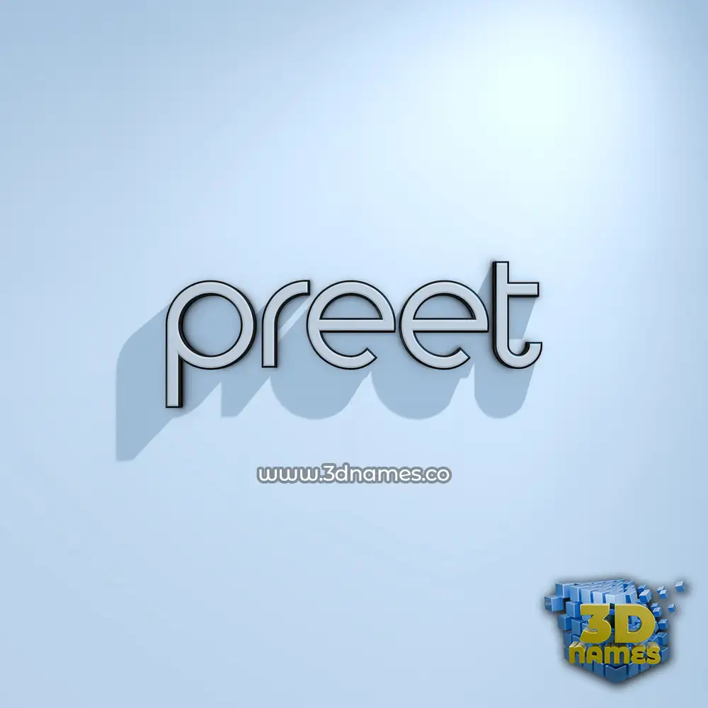 preet in White Logo Cold style - 3D name wallpaper