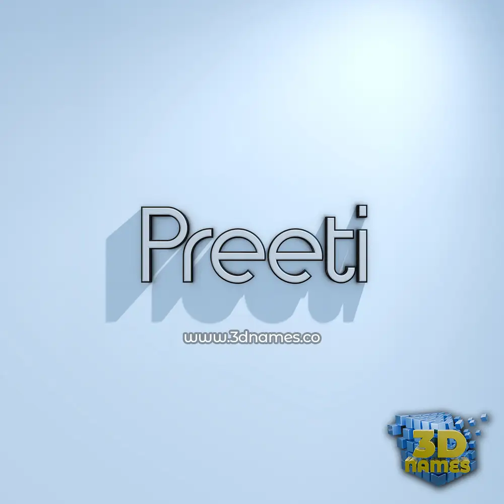 preeti in White Logo Cold style - 3D name wallpaper