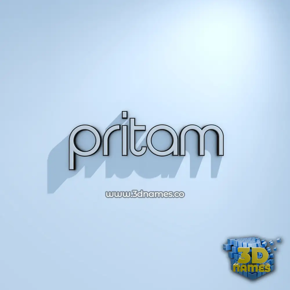 pritam in White Logo Cold style - 3D name wallpaper