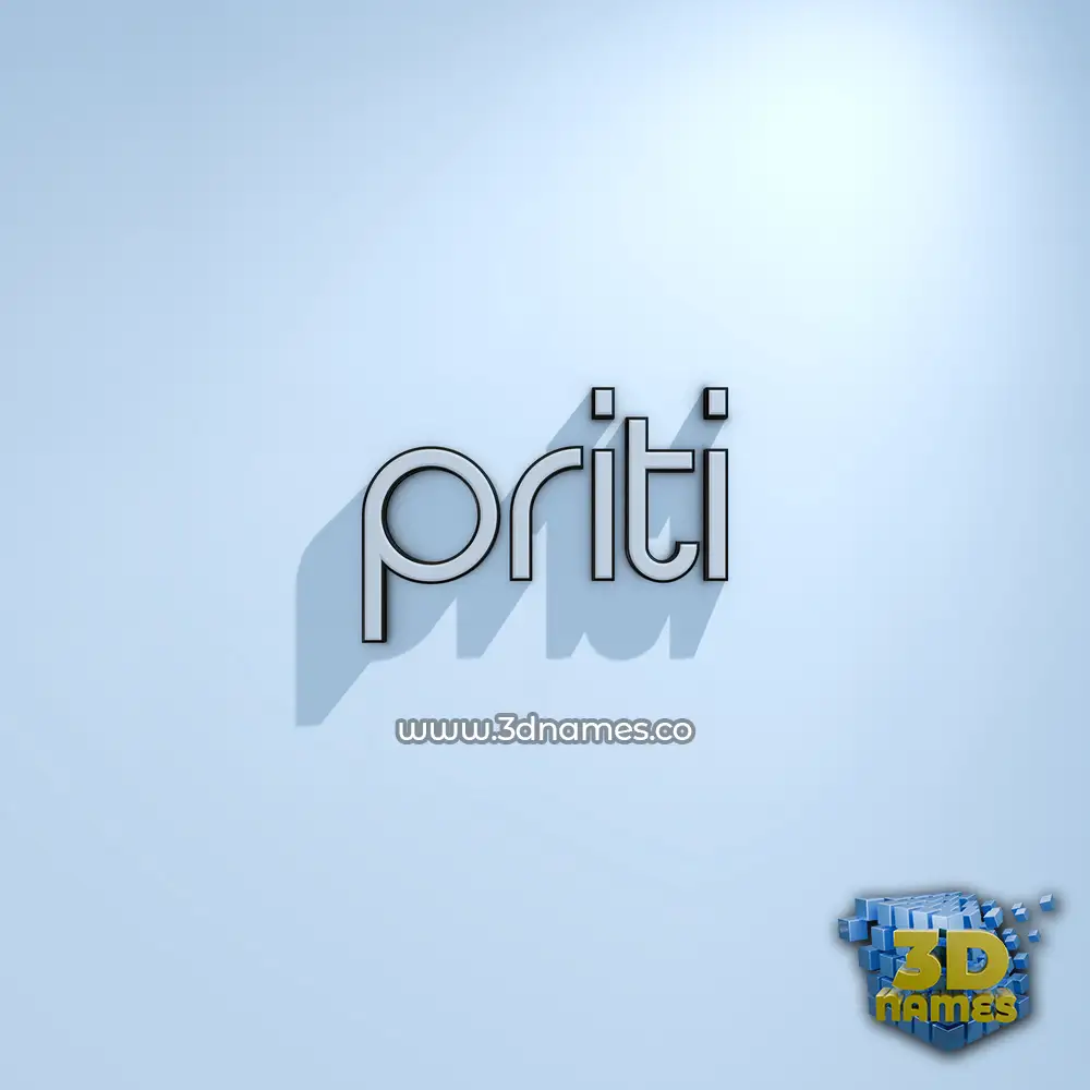 priti in White Logo Cold style - 3D name wallpaper