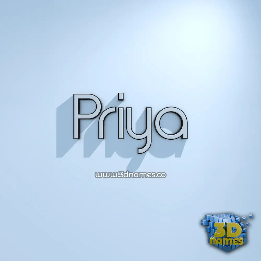 priya in White Logo Cold style - 3D name wallpaper
