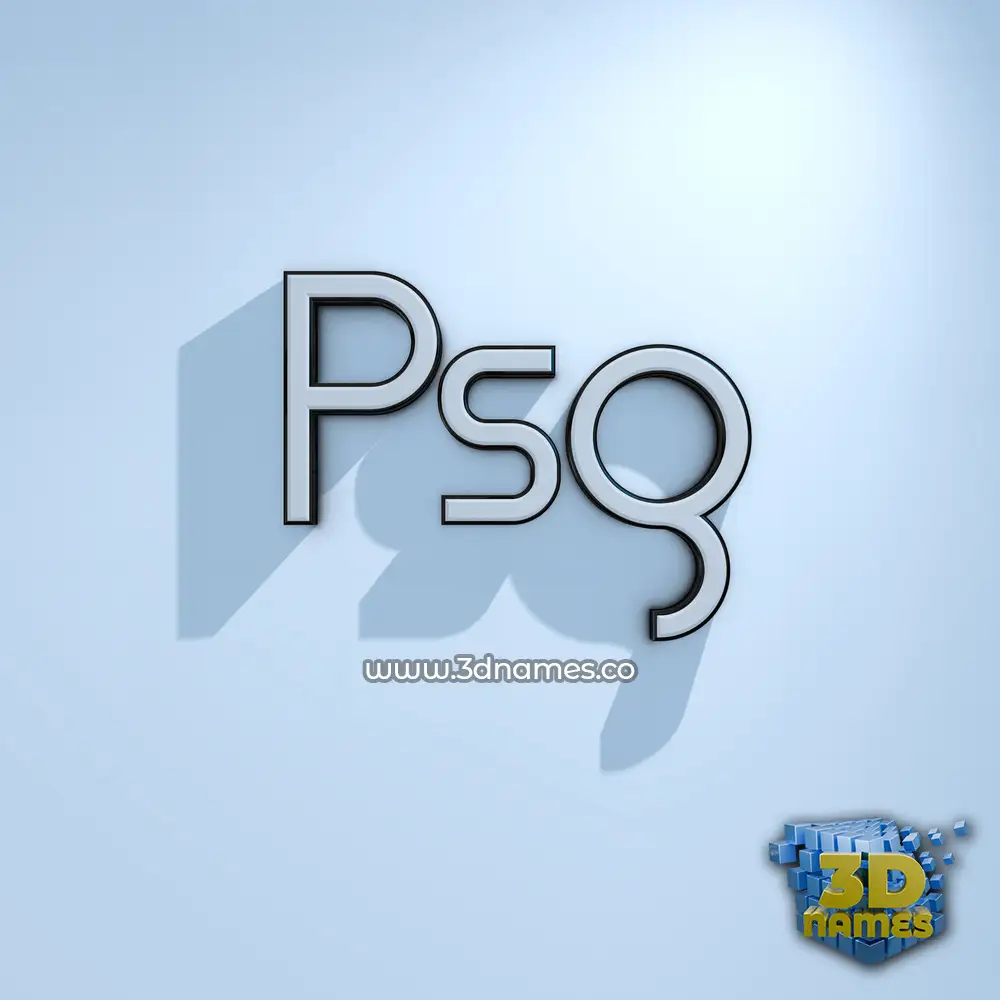 psg in White Logo Cold style - 3D name wallpaper