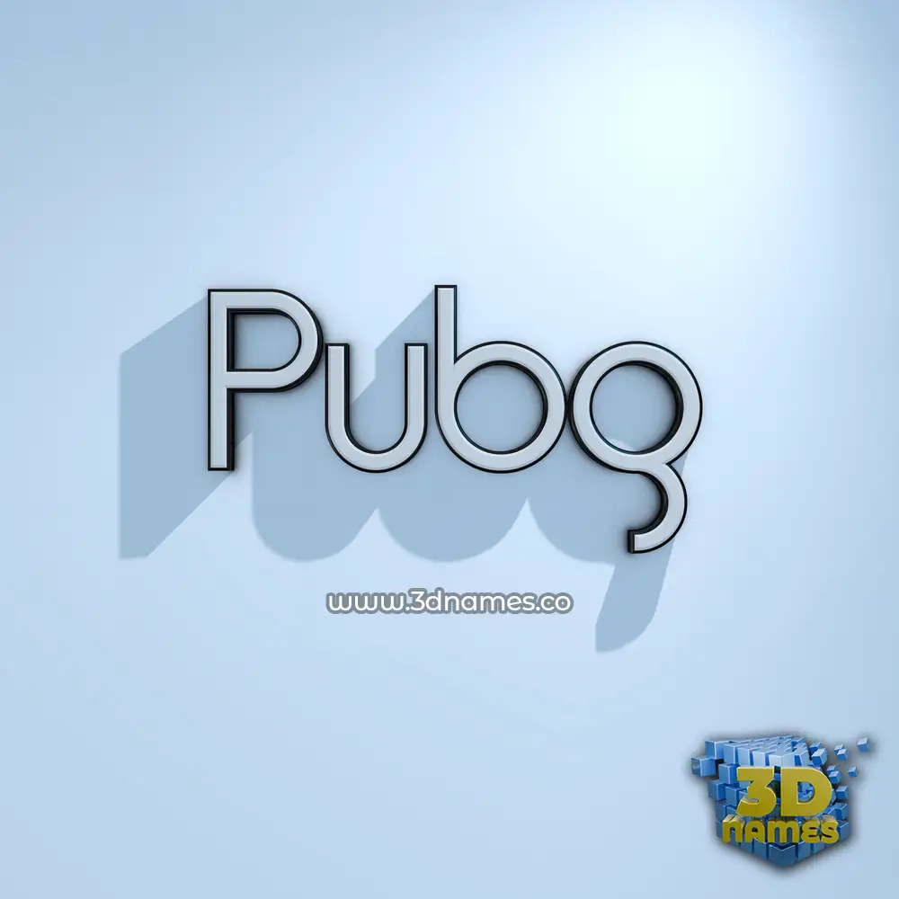 pubg in White Logo Cold style - 3D name wallpaper