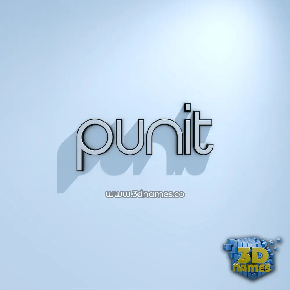 punit in White Logo Cold style - 3D name wallpaper