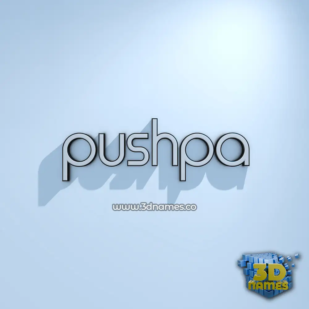 pushpa in White Logo Cold style - 3D name wallpaper