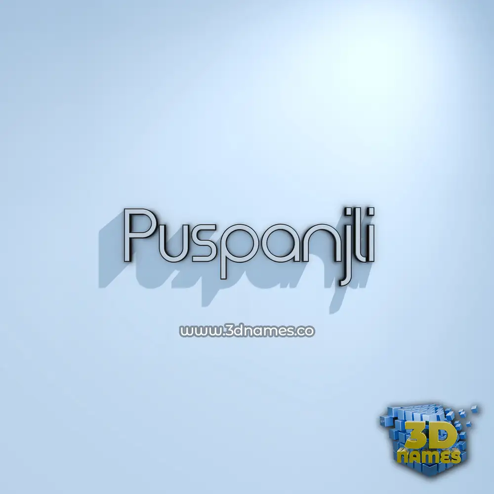 puspanjli in White Logo Cold style - 3D name wallpaper