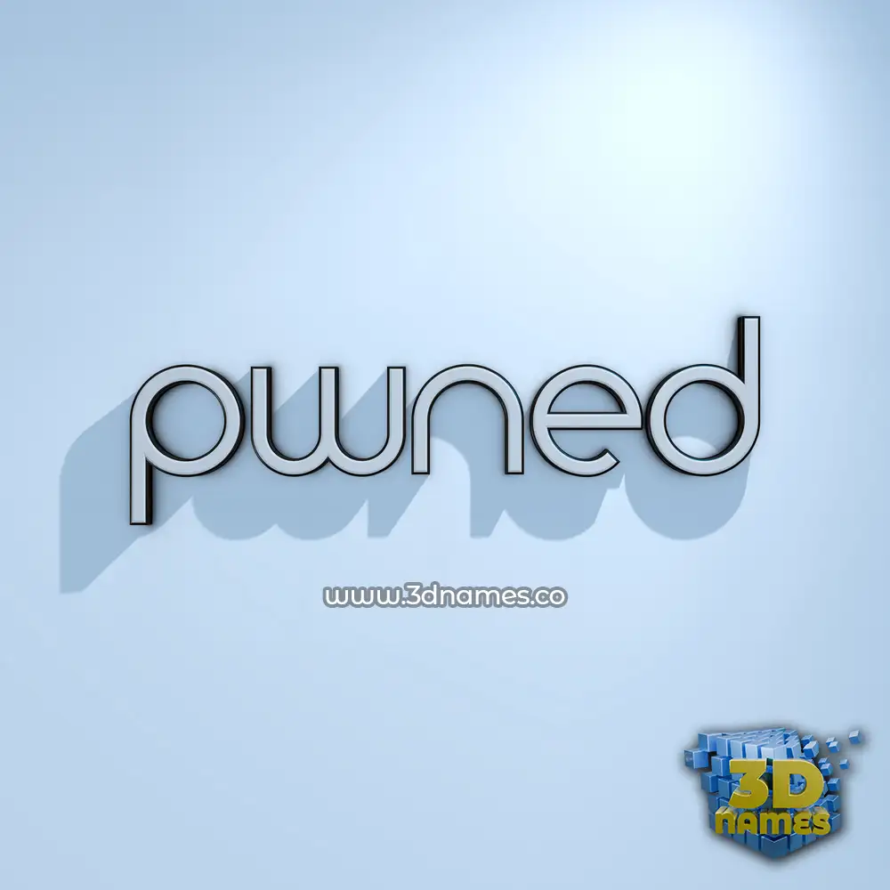 pwned in White Logo Cold style - 3D name wallpaper
