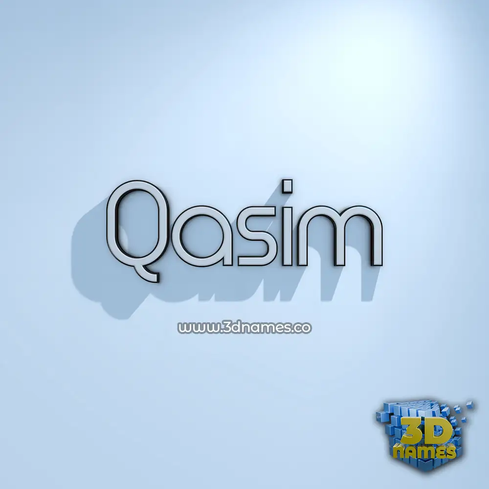 qasim in White Logo Cold style - 3D name wallpaper