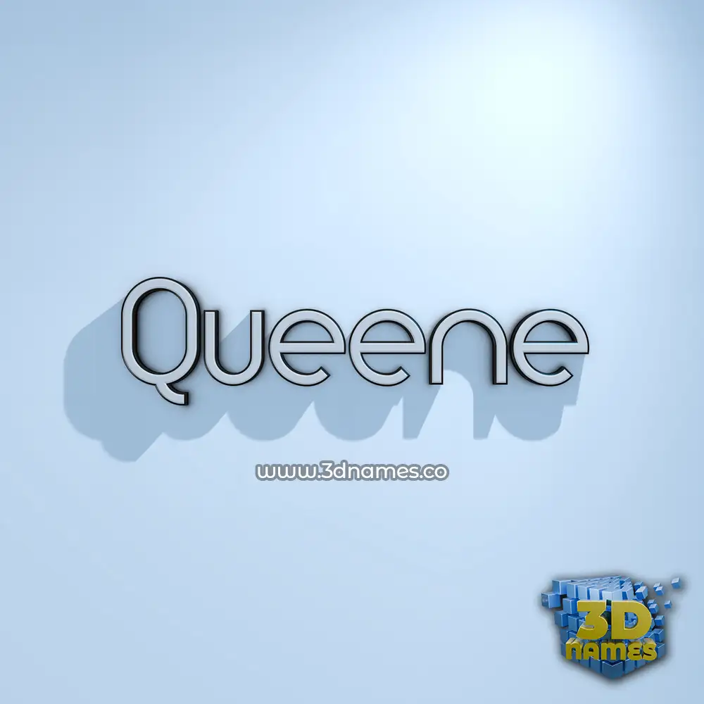 queene in White Logo Cold style - 3D name wallpaper