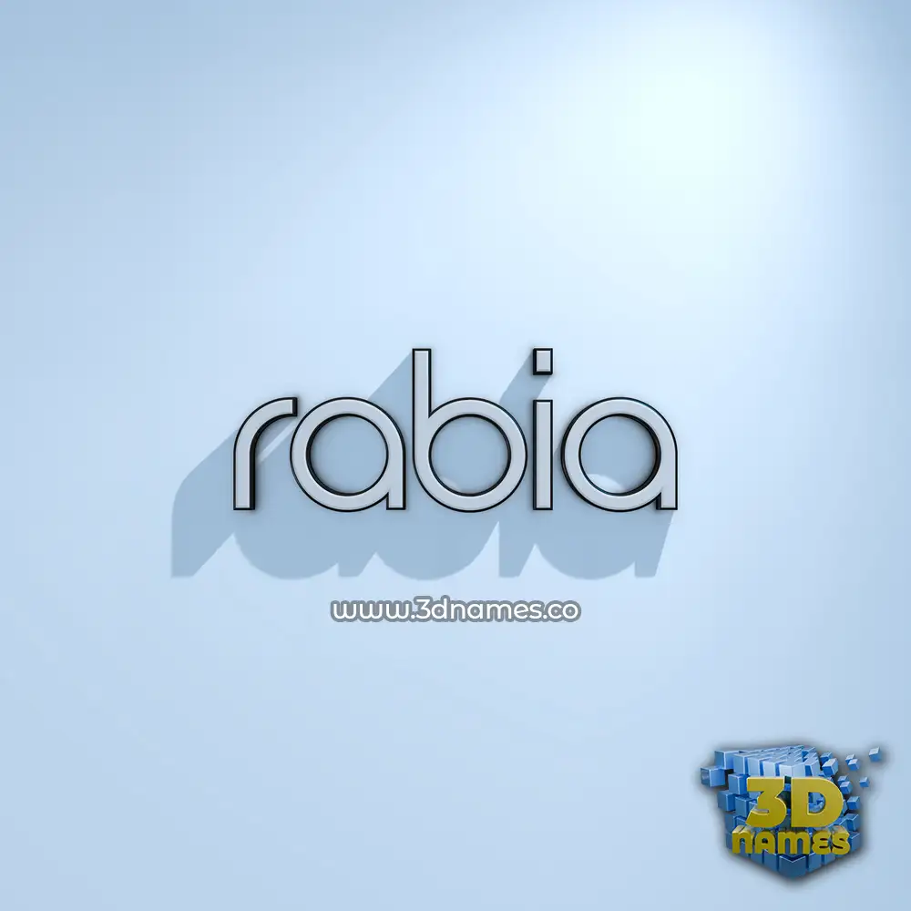 rabia in White Logo Cold style - 3D name wallpaper