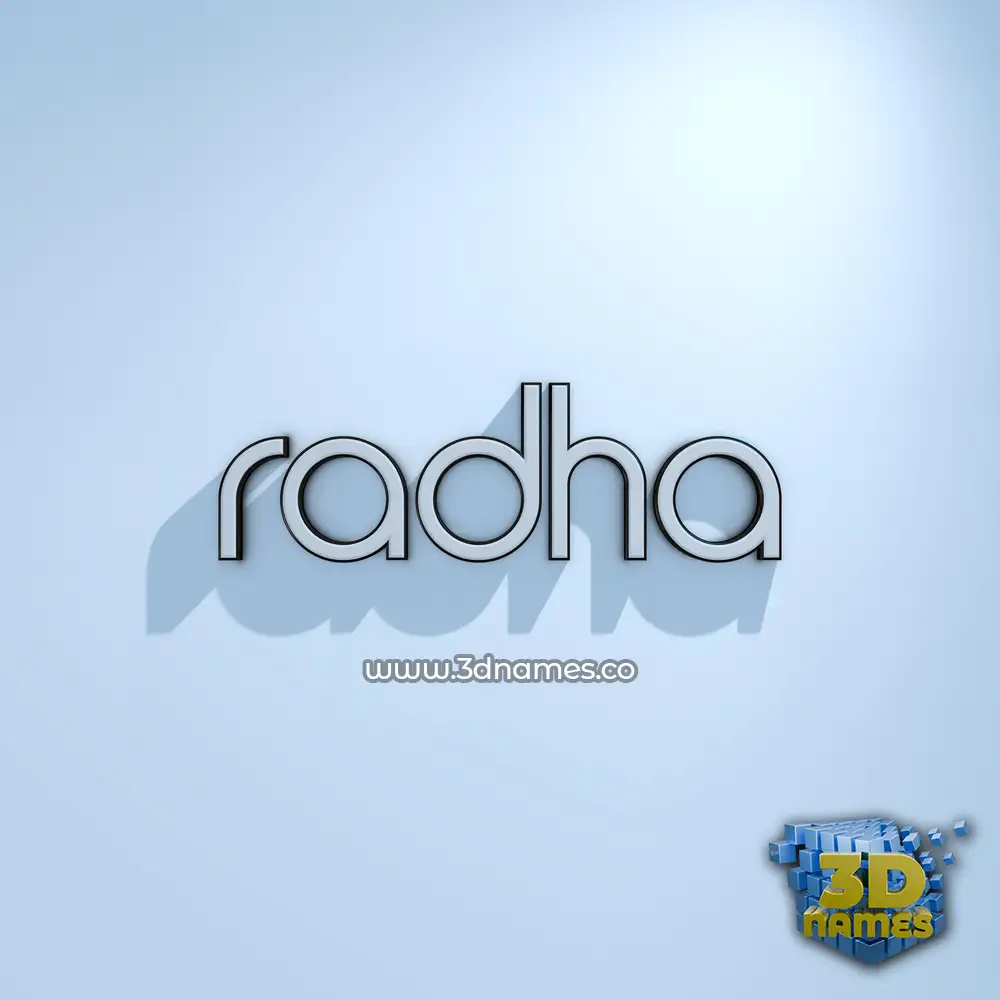 radha in White Logo Cold style - 3D name wallpaper
