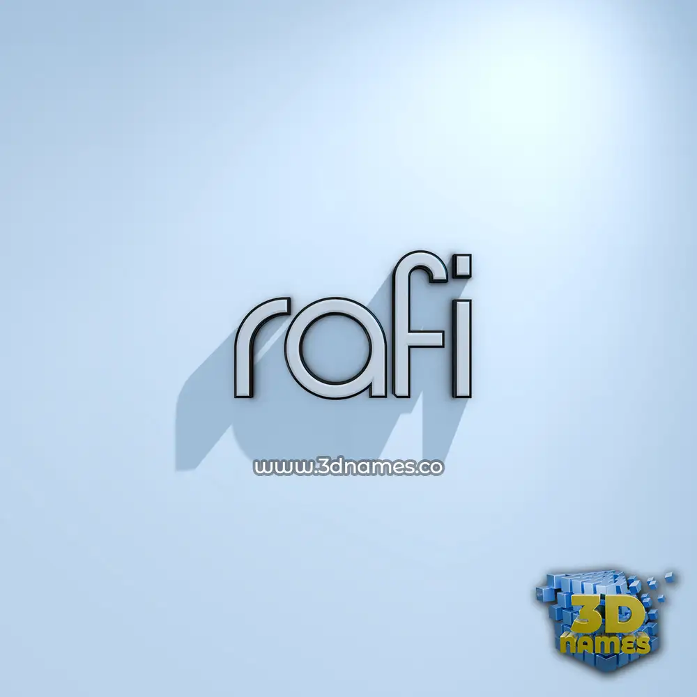 rafi in White Logo Cold style - 3D name wallpaper