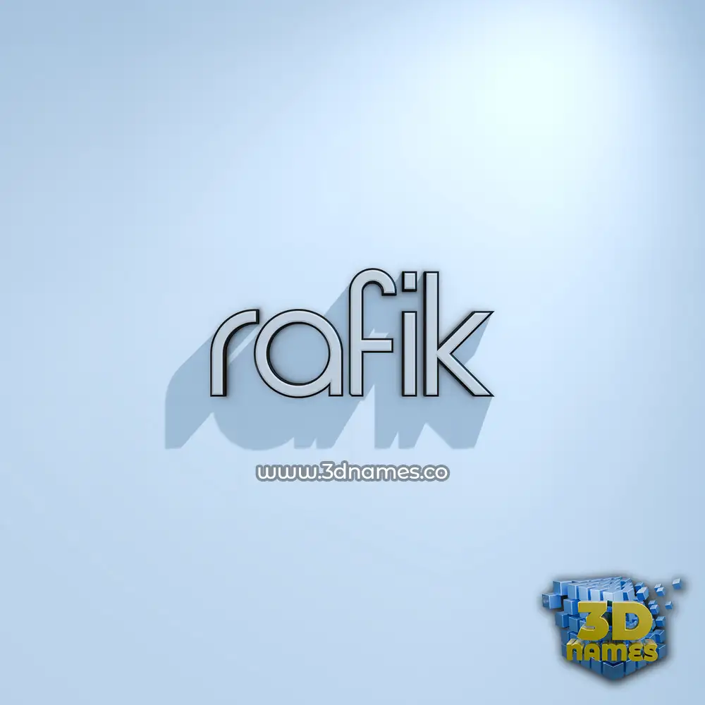 rafik in White Logo Cold style - 3D name wallpaper