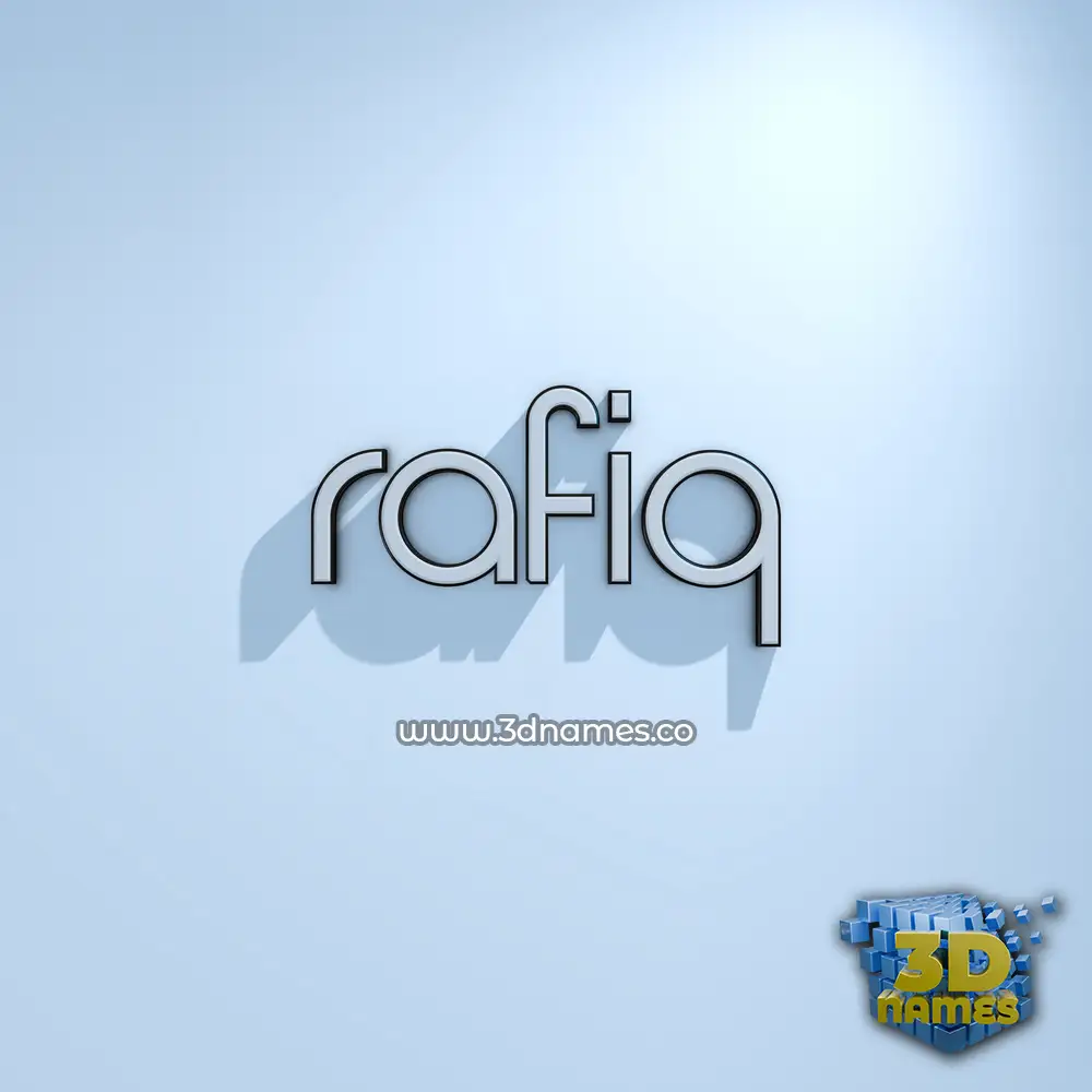 rafiq in White Logo Cold style - 3D name wallpaper