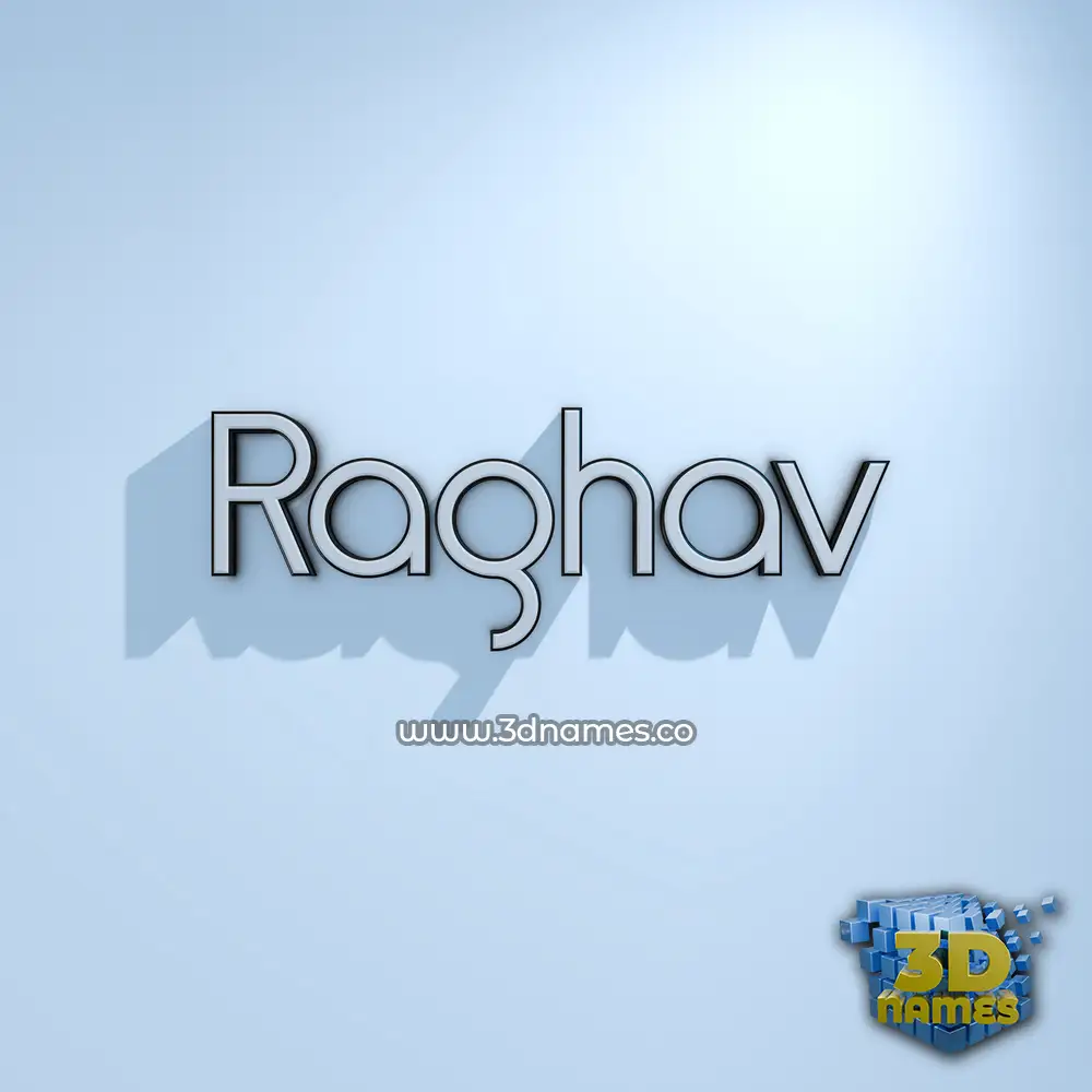 raghav in White Logo Cold style - 3D name wallpaper