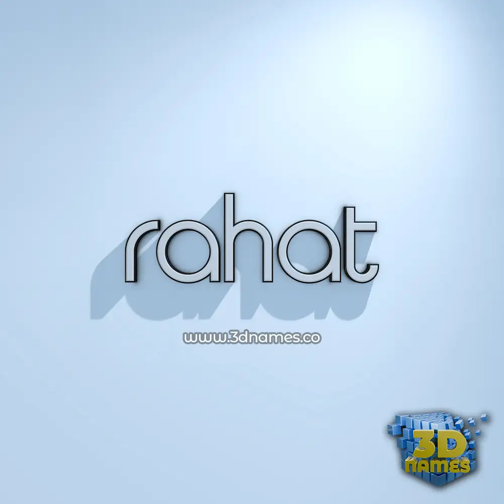 rahat in White Logo Cold style - 3D name wallpaper