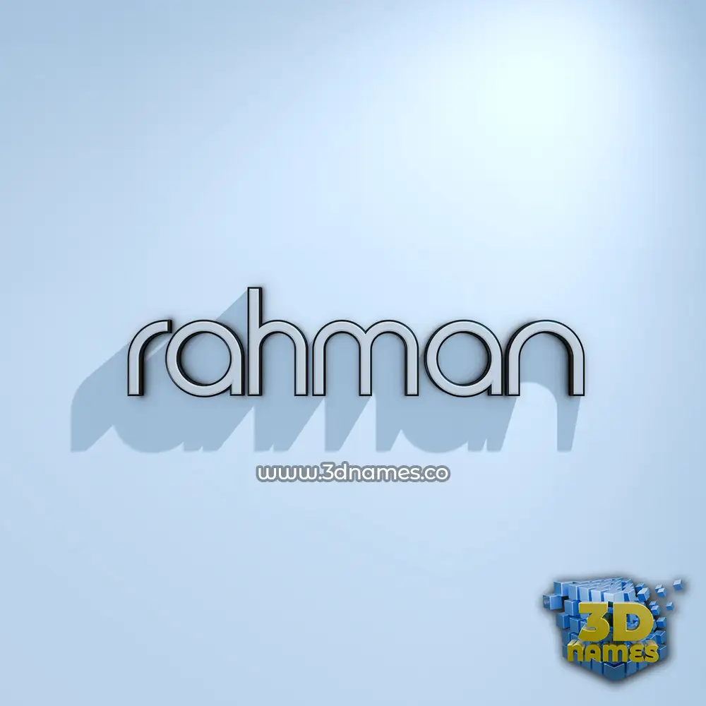 rahman in White Logo Cold style - 3D name wallpaper