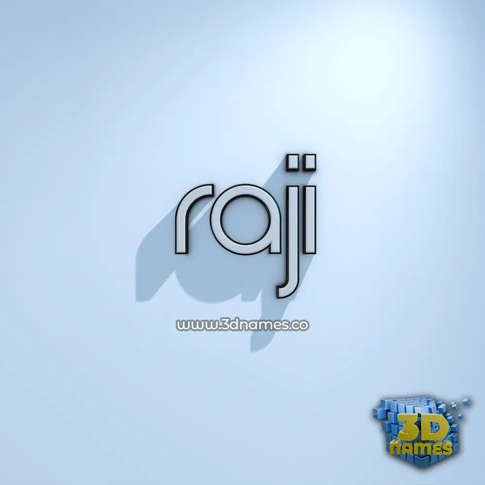 raji in White Logo Cold style - 3D name wallpaper