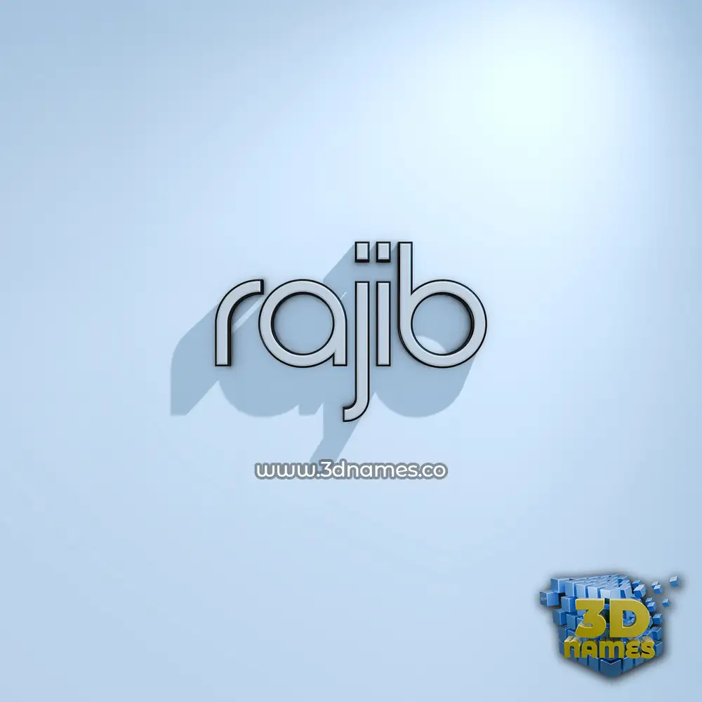 rajib in White Logo Cold style - 3D name wallpaper