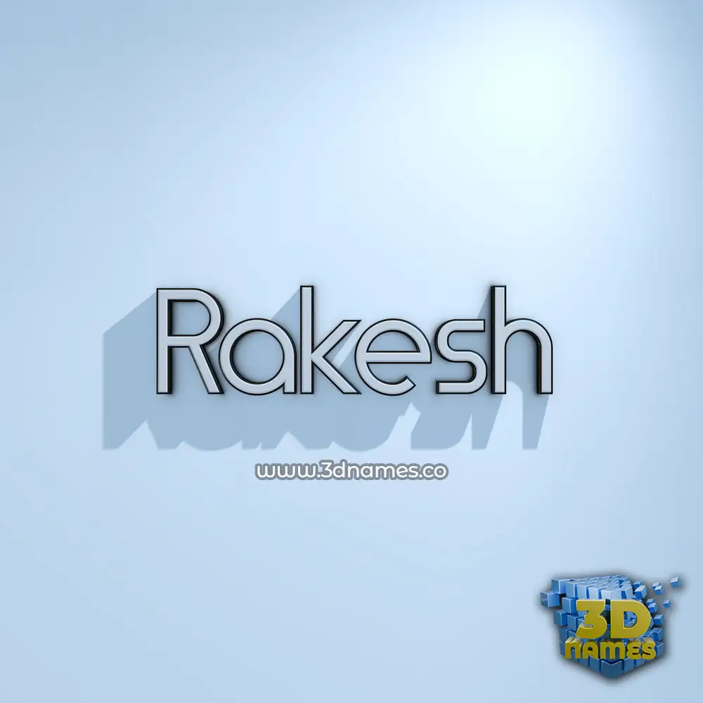 rakesh in White Logo Cold style - 3D name wallpaper