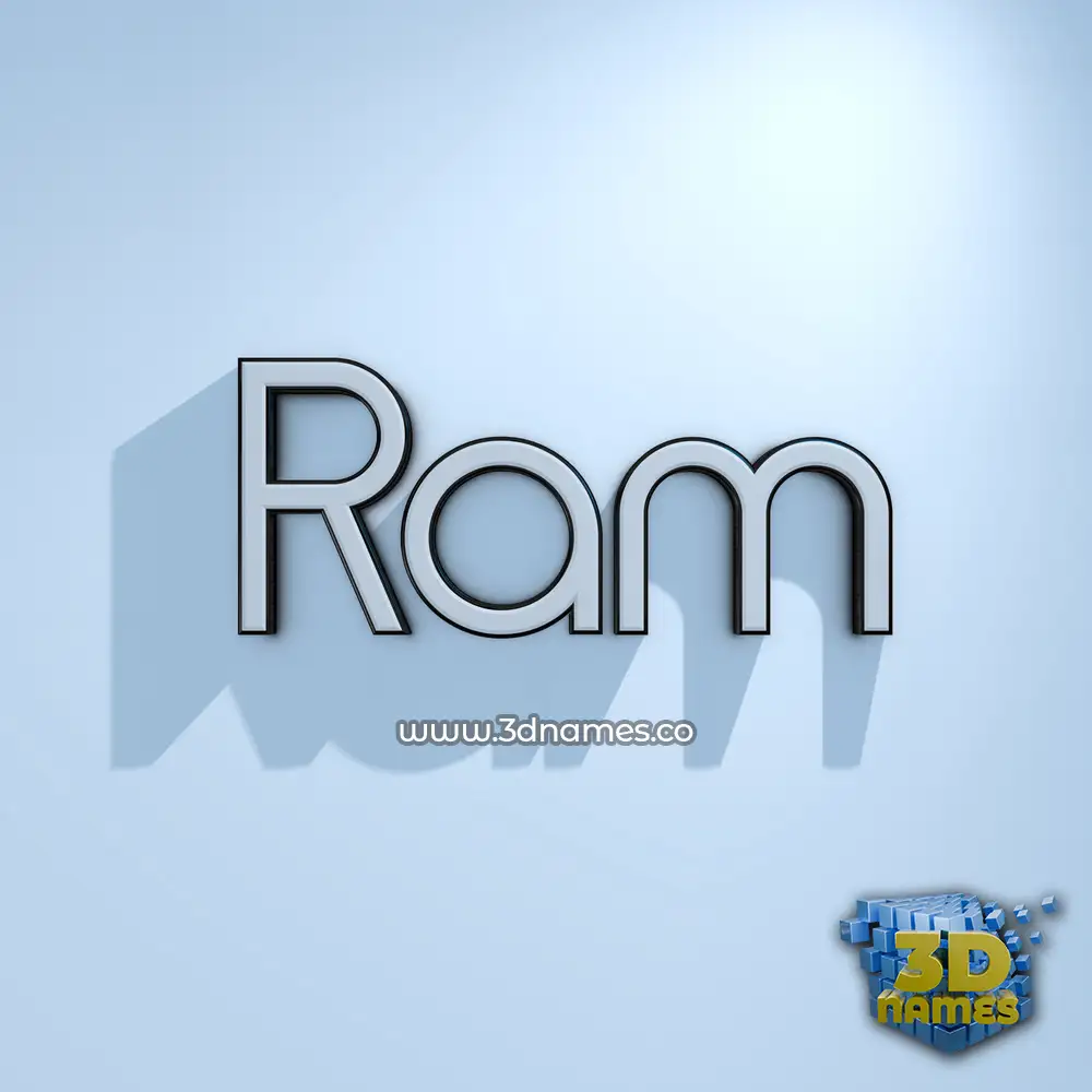 ram in White Logo Cold style - 3D name wallpaper