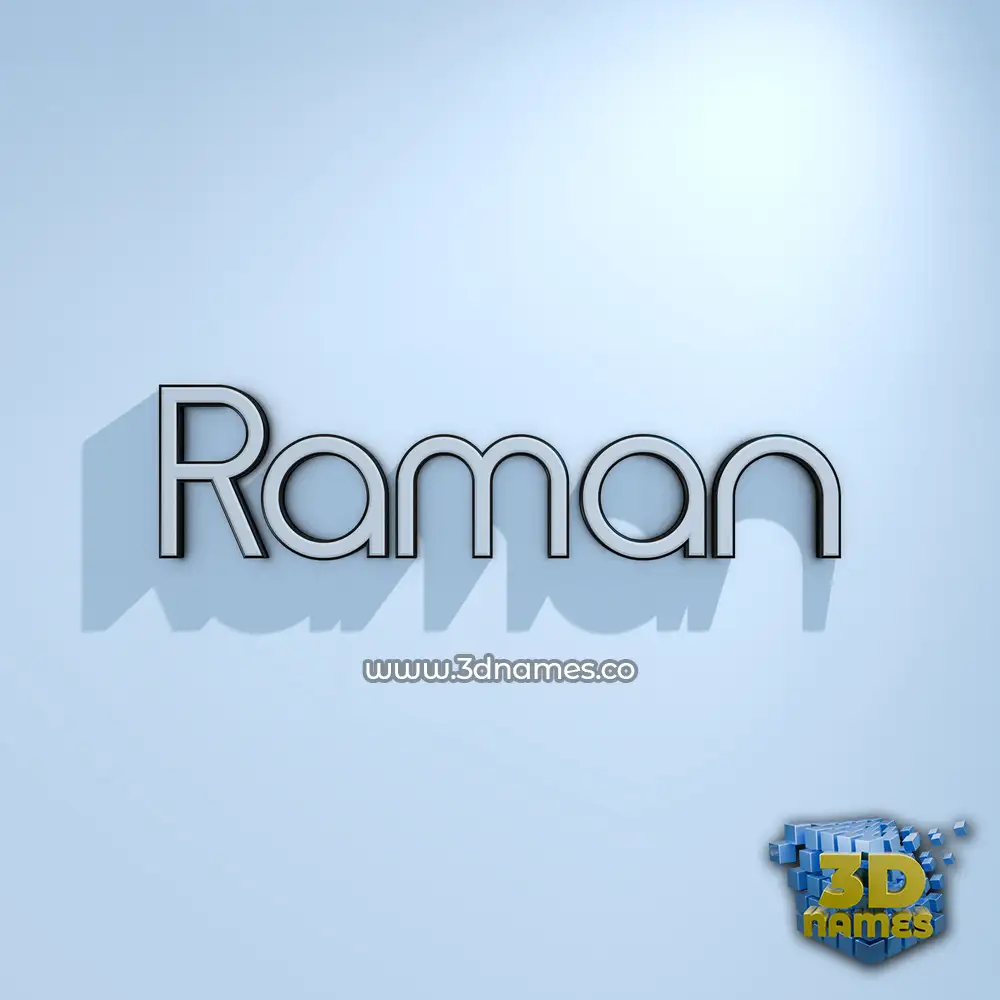 raman in White Logo Cold style - 3D name wallpaper