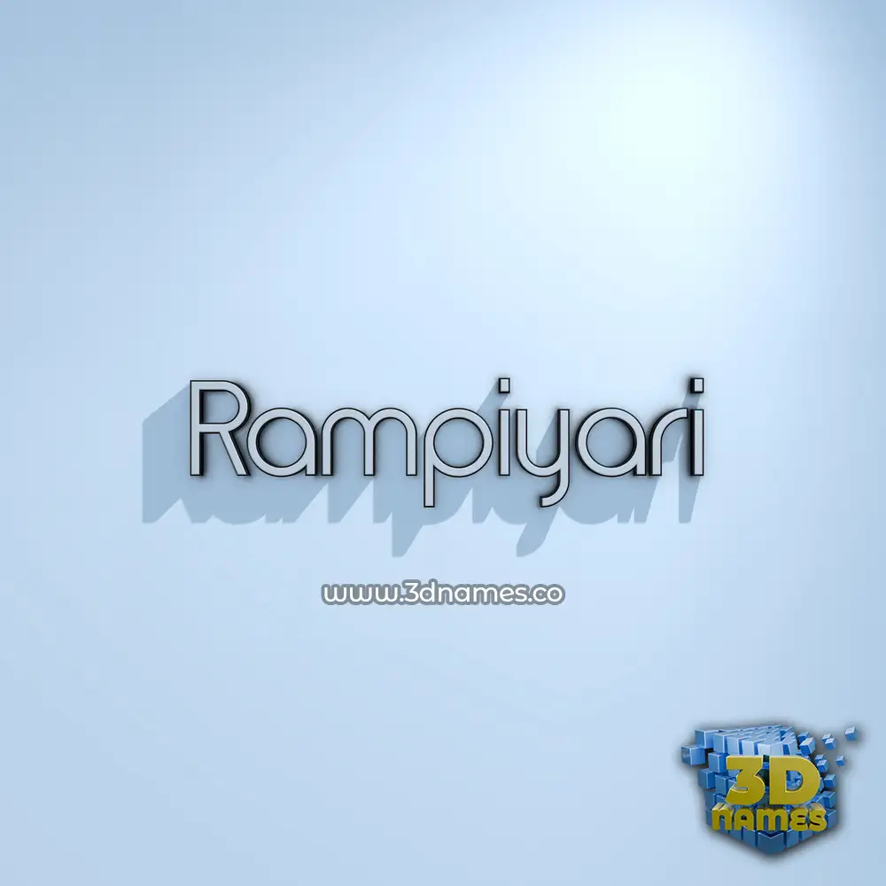 rampiyari in White Logo Cold style - 3D name wallpaper