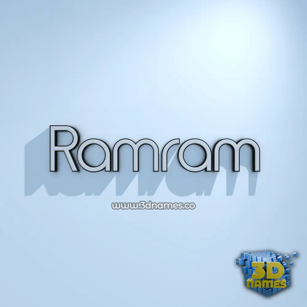 ramram in White Logo Cold style - 3D name wallpaper