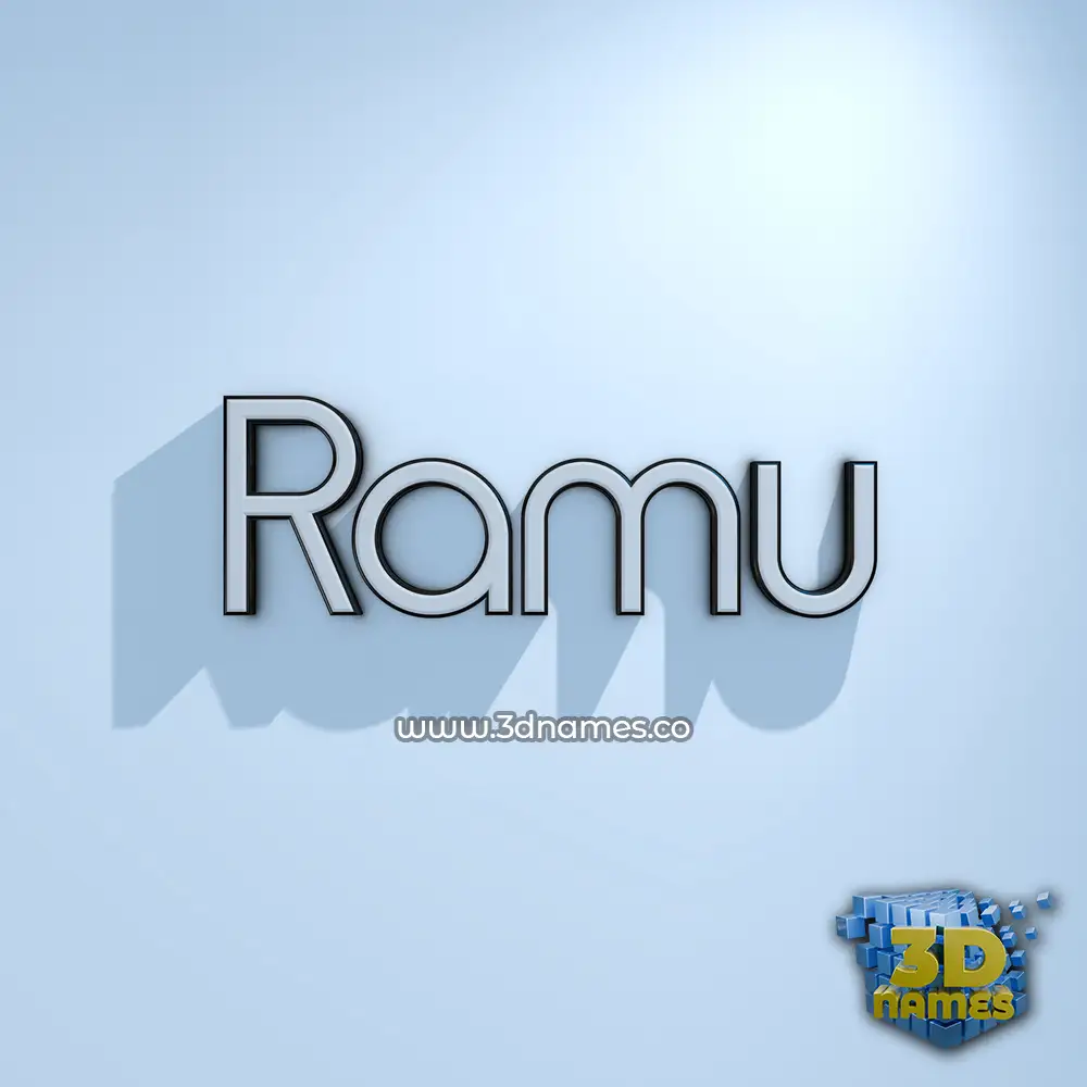 ramu in White Logo Cold style - 3D name wallpaper