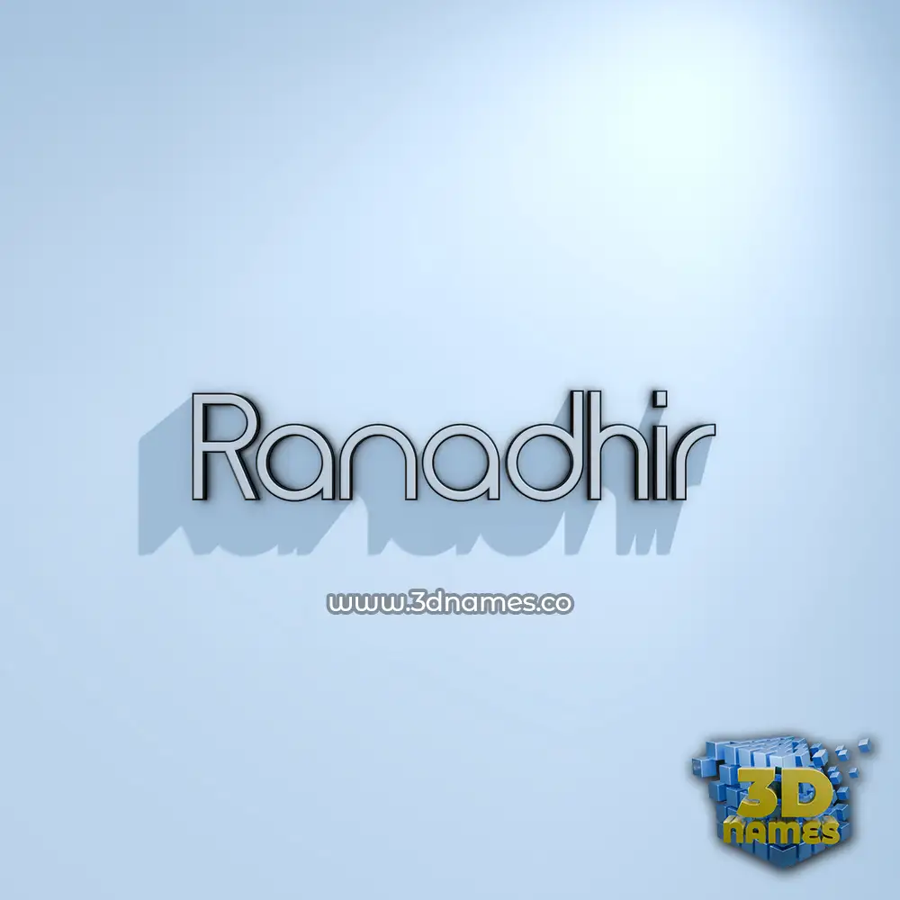ranadhir in White Logo Cold style - 3D name wallpaper