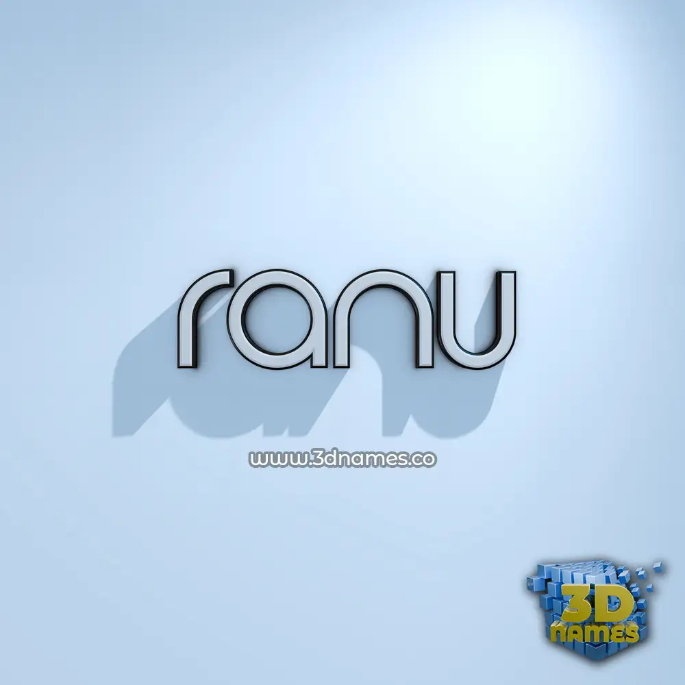 ranu in White Logo Cold style - 3D name wallpaper