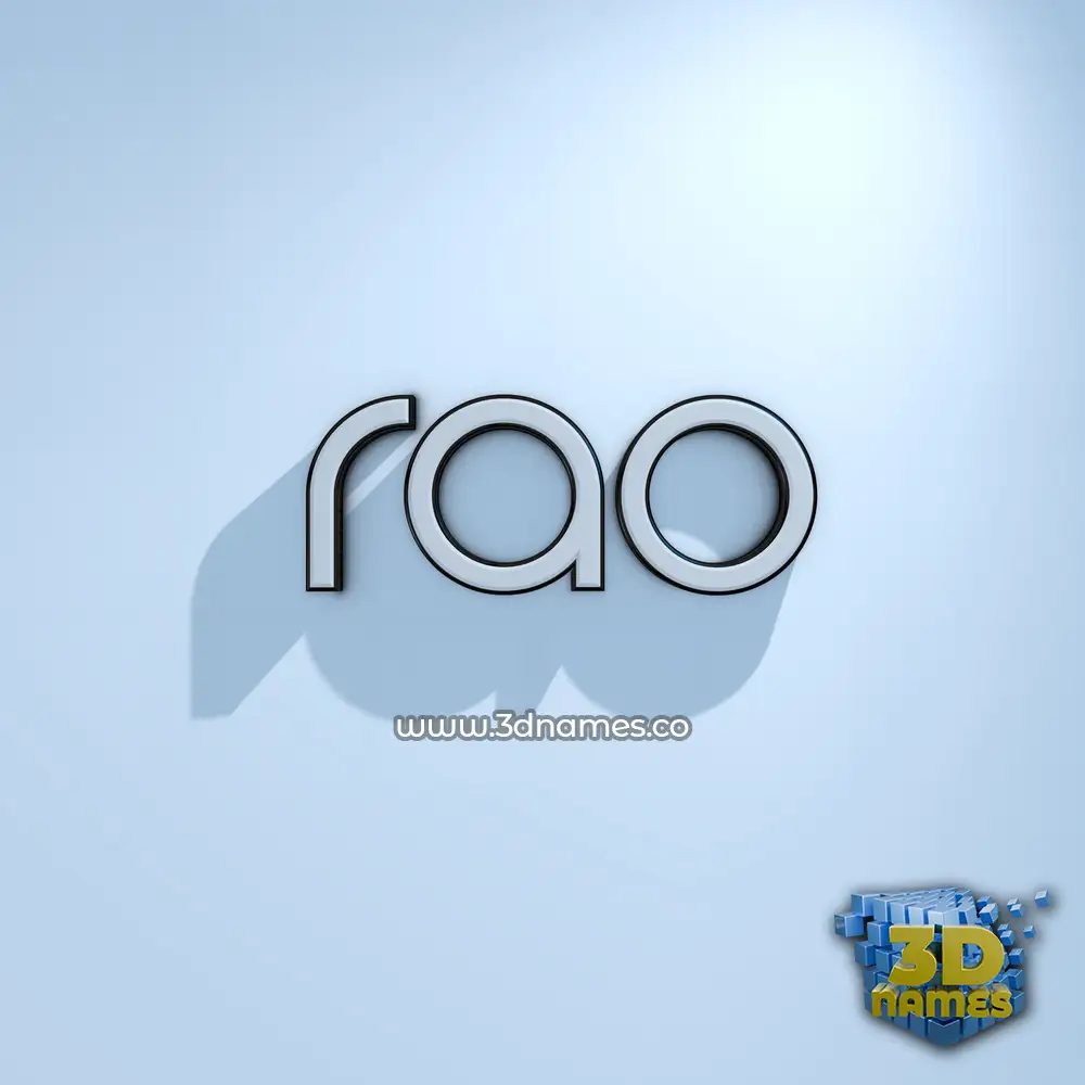 rao in White Logo Cold style - 3D name wallpaper
