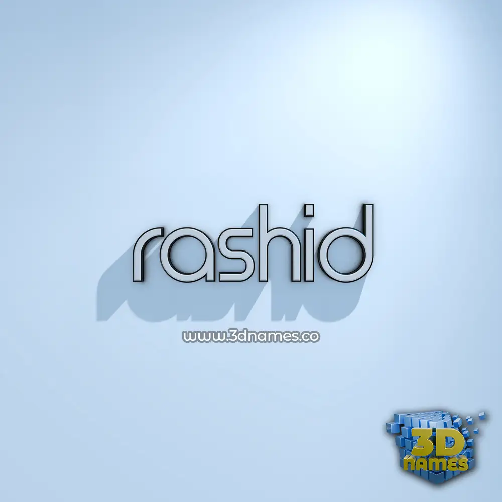 rashid in White Logo Cold style - 3D name wallpaper