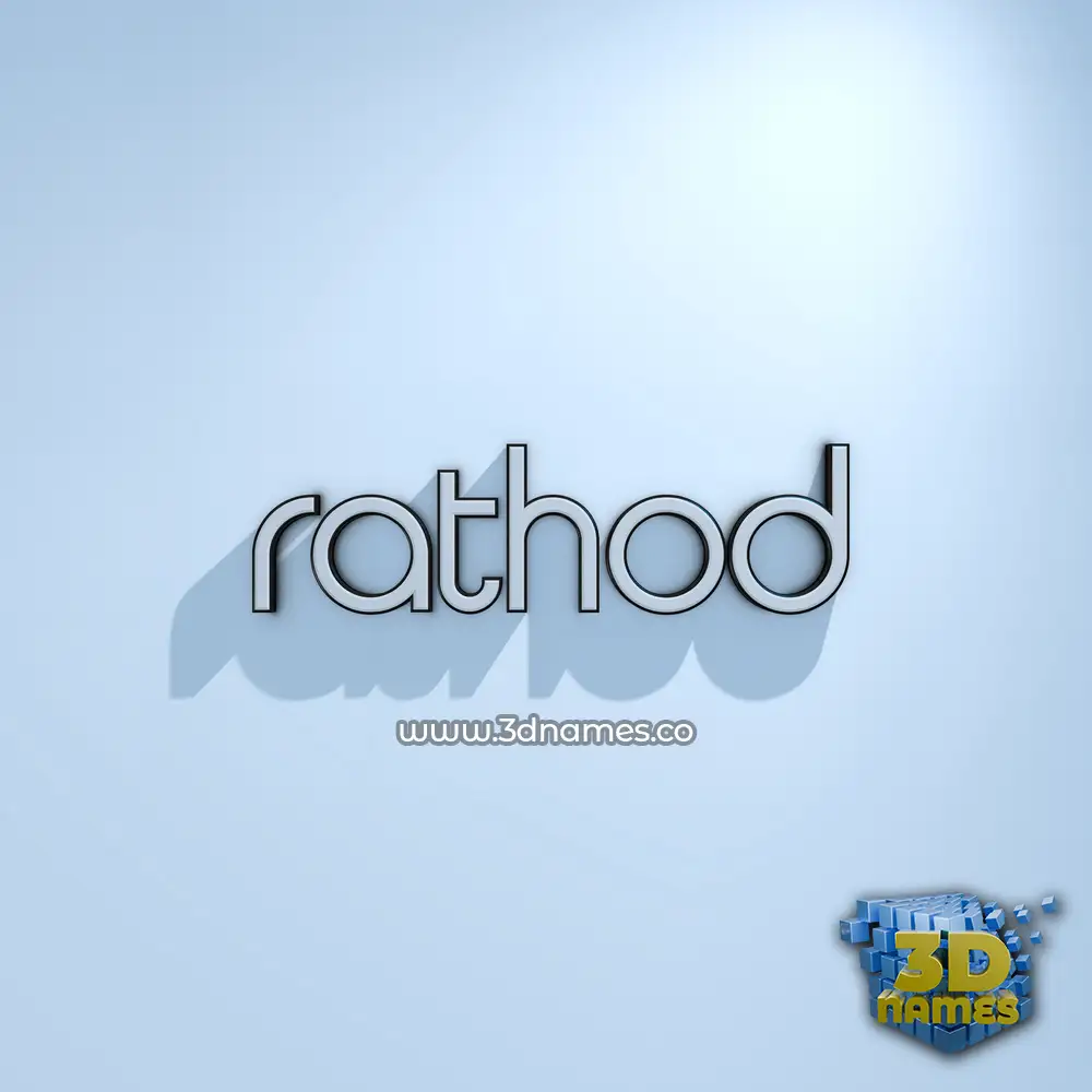 rathod in White Logo Cold style - 3D name wallpaper