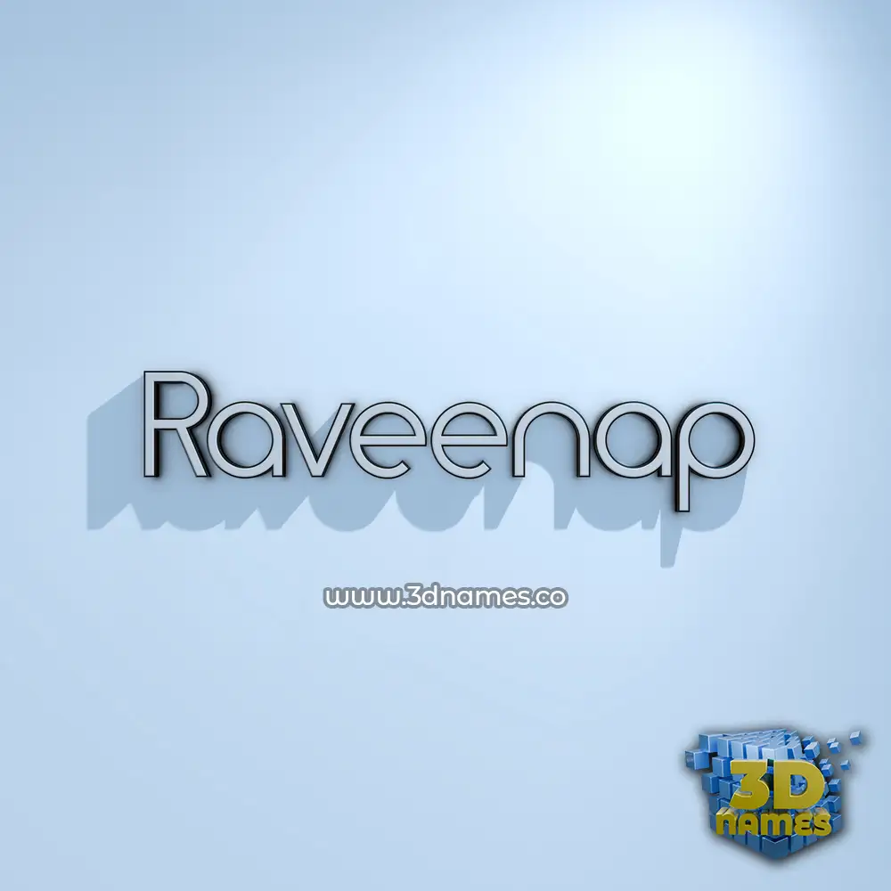 raveenap in White Logo Cold style - 3D name wallpaper