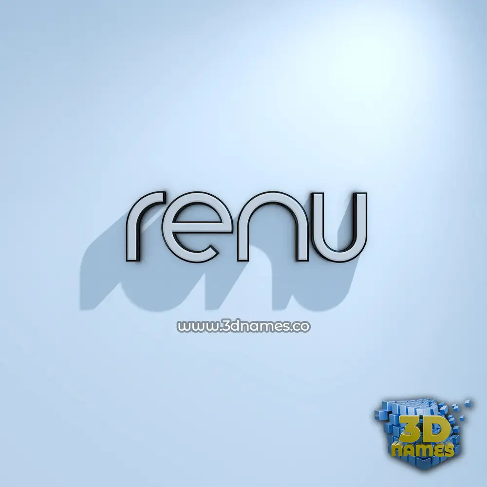 renu in White Logo Cold style - 3D name wallpaper
