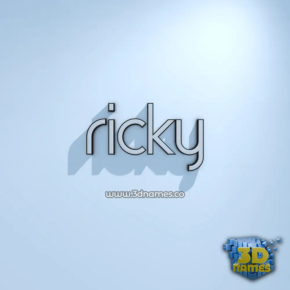 ricky in White Logo Cold style - 3D name wallpaper