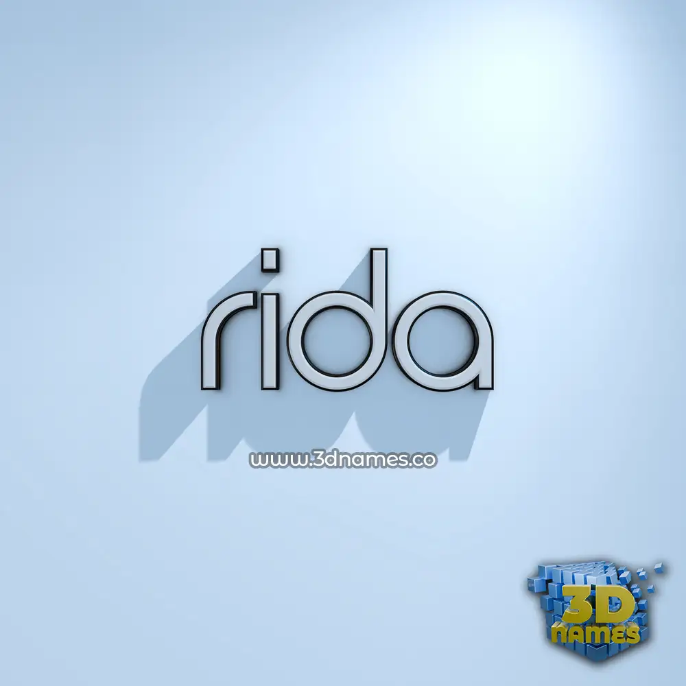 rida in White Logo Cold style - 3D name wallpaper