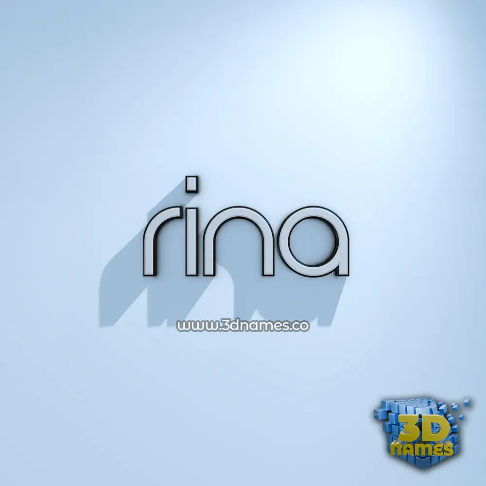 rina in White Logo Cold style - 3D name wallpaper
