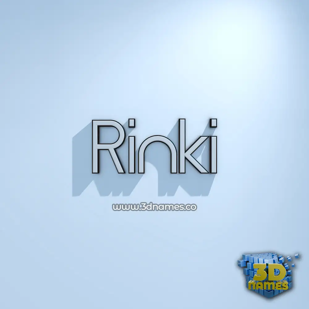 rinki in White Logo Cold style - 3D name wallpaper