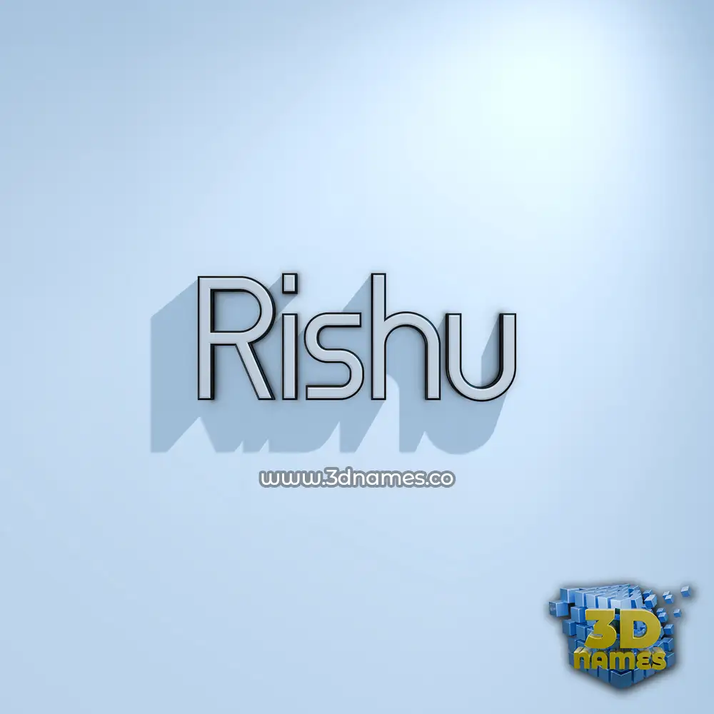 rishu in White Logo Cold style - 3D name wallpaper