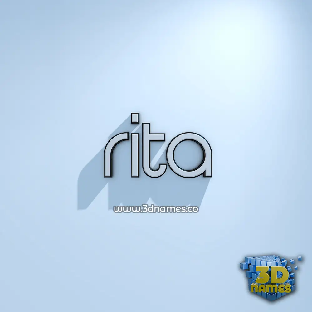 rita in White Logo Cold style - 3D name wallpaper