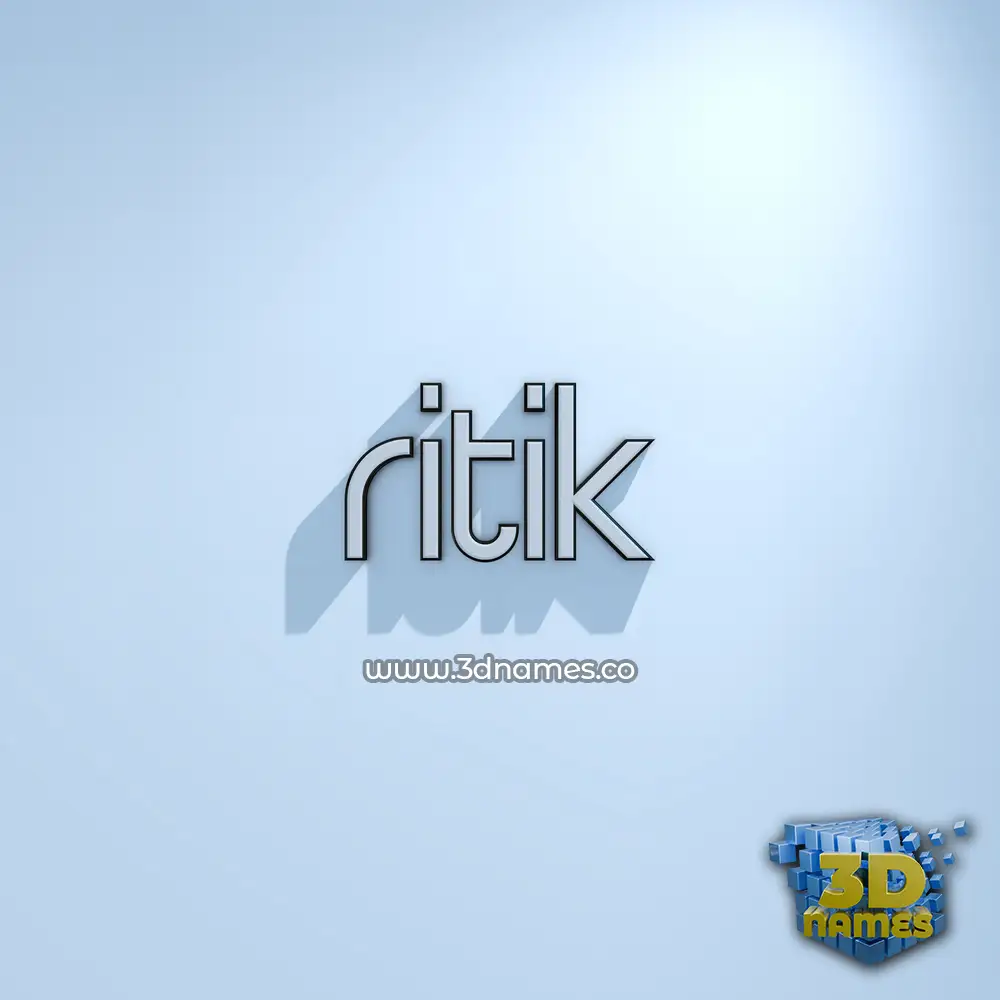 ritik in White Logo Cold style - 3D name wallpaper