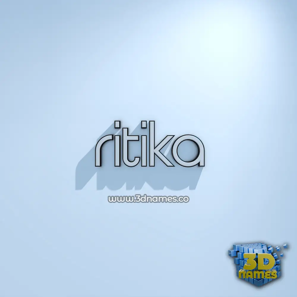 ritika in White Logo Cold style - 3D name wallpaper