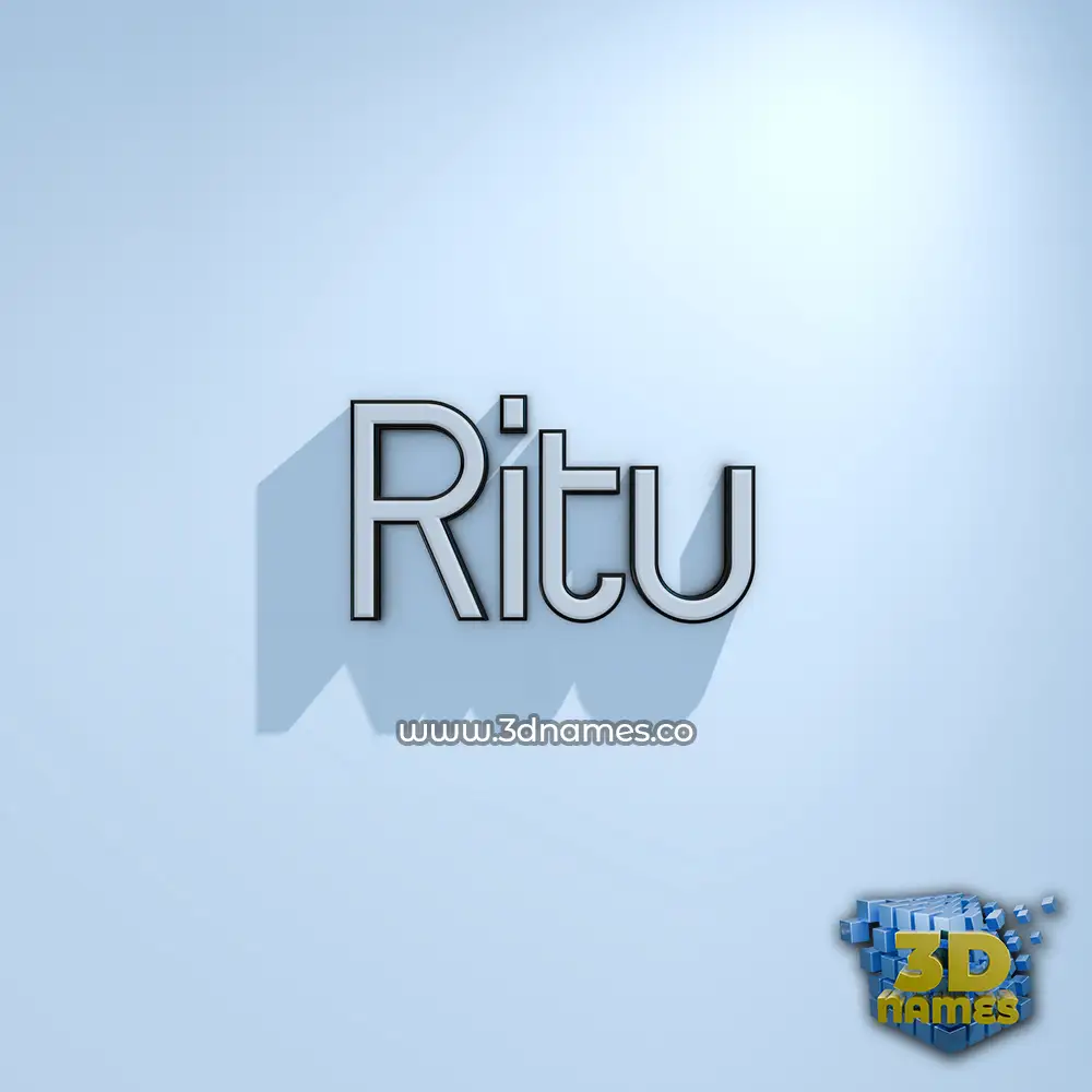 ritu in White Logo Cold style - 3D name wallpaper