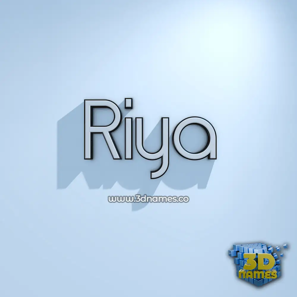 riya in White Logo Cold style - 3D name wallpaper