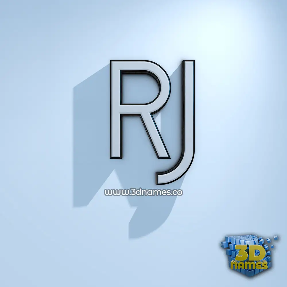 rj in White Logo Cold style - 3D name wallpaper