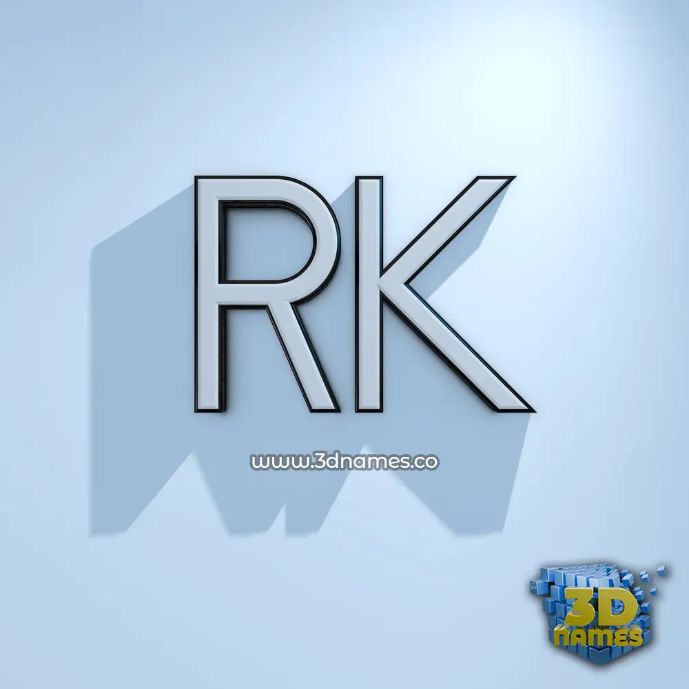 rk in White Logo Cold style - 3D name wallpaper
